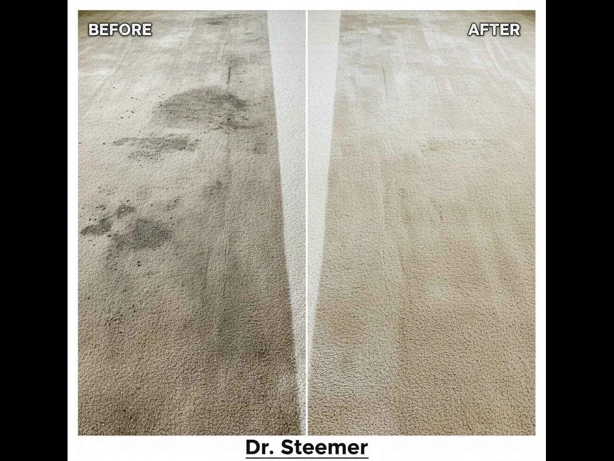 Before and after pet stain carpet cleaning Miami